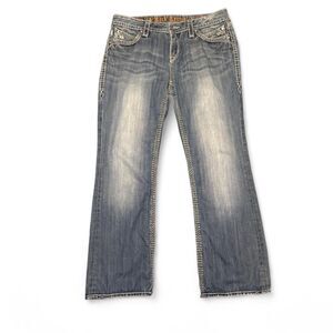 Rock Revival Elaina Easy Boot Jeans Women’s Size 31 Blue Denim Buckle Exclusive